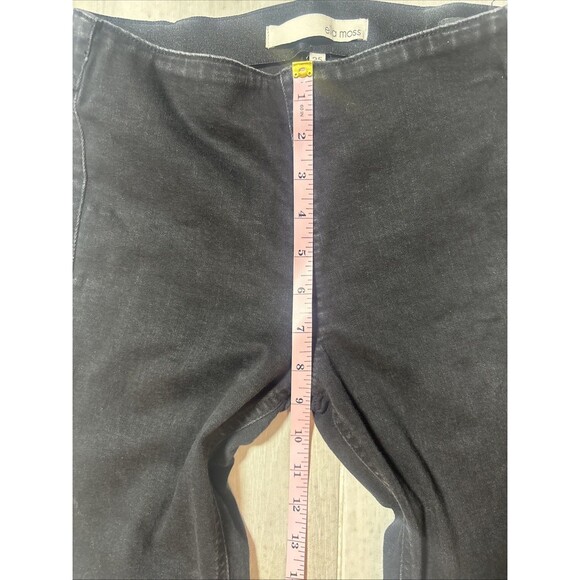 Anthropology Ella Moss Pull On Flare Jeans Black Size 25 Stretch Hippie Boho - Picture 4 of 7